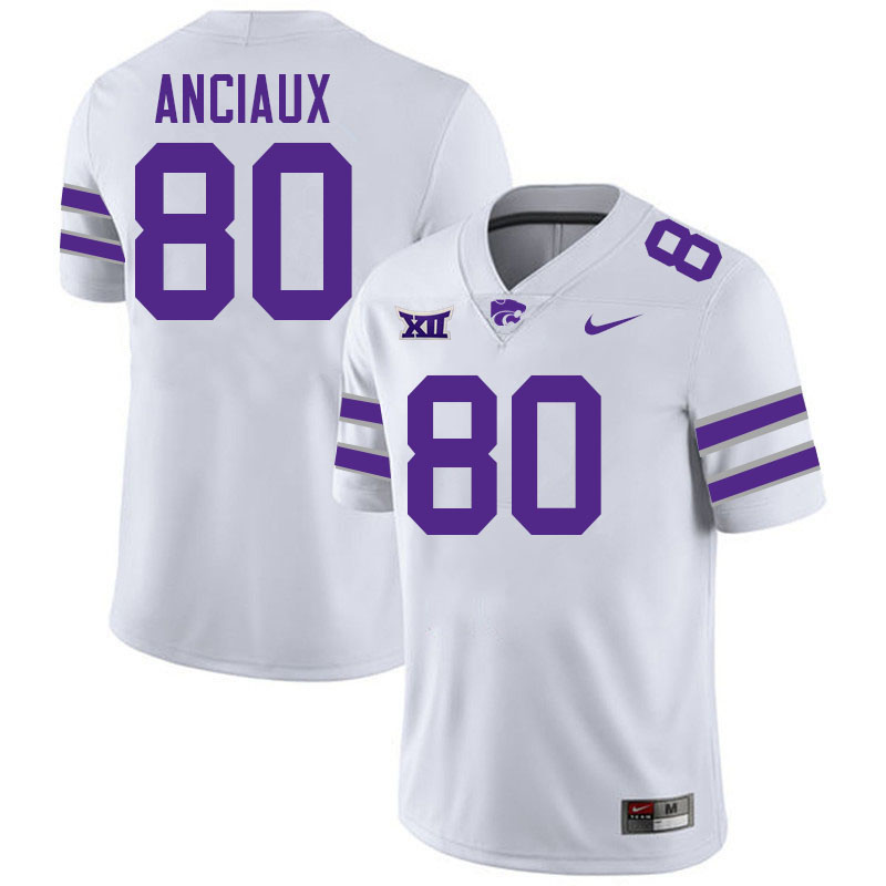 Will Anciaux Kansas State Jersey,Kansas State Wildcats #80 Will Anciaux Football Jersey-White